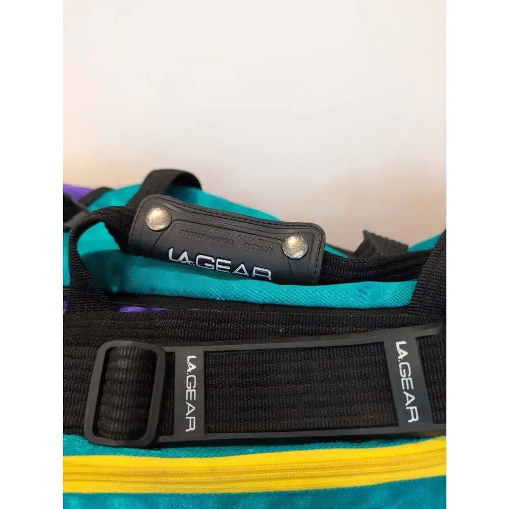 LA GEAR Vintage 80s 90s Retro Neon Gym Duffel Travel Bag